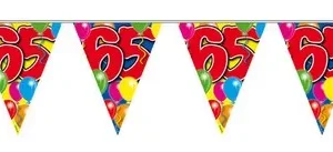 Vlaggenlijn balloons 65 jaar (12x 10m)