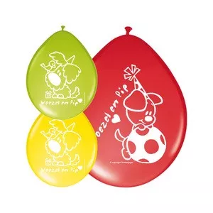 Ballonnen 12in woezel en pip (12x 8 stuks)