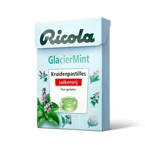 Ricola glaciermint suikervrij doosje 50 gr