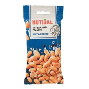 Nutisal Peanuts Dry Roasted Salt & Pepper zakje (14x 60gr)