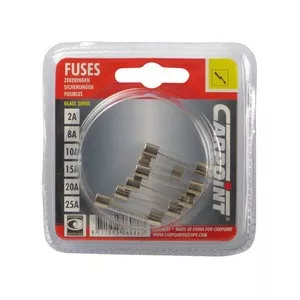 Carpoint Zekeringen Glas Assortiment 6 stuks