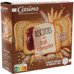 36 Biscottes au Blé Complet Casino 300 g