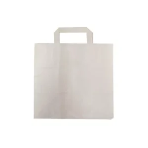 Draagtassen papier wit 27+17×29 cm (350x 90gr)