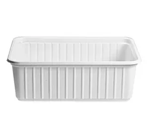 Plastic bakje vierkant 1 ltr + deksel (25 stuks)