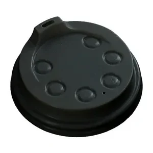 Deksel 80 mm + drinkgat voor hotcup 250 ml zwart (1000 stuks)
