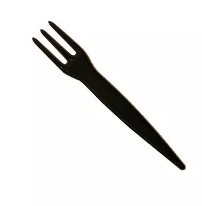 Plastic fritesvorkjes zwart 8.5 cm