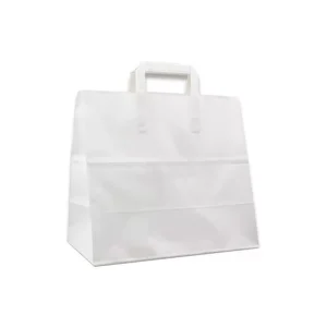 Draagtas papier wit 32+17×29 cm