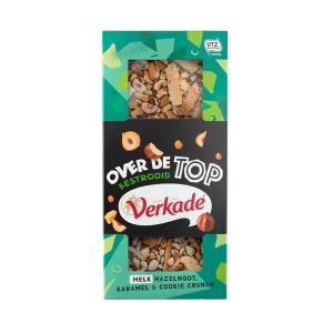 Verkade over de top melk hazelnoot karamel & cookie crunch 115 gr