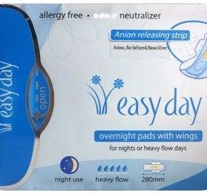 8 Serviettes Hygiéniques Utilisation Nocturne et Flux Important Easy Day