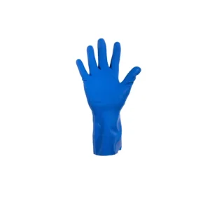 Rubber huishoudhandschoen blauw (maat S)