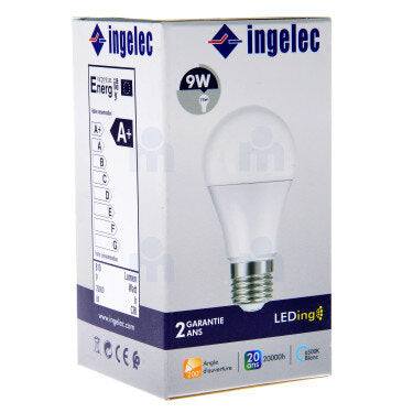 Ampoule Filetage LED A60 9W E27 6500K Lumière Blanche Ingelec