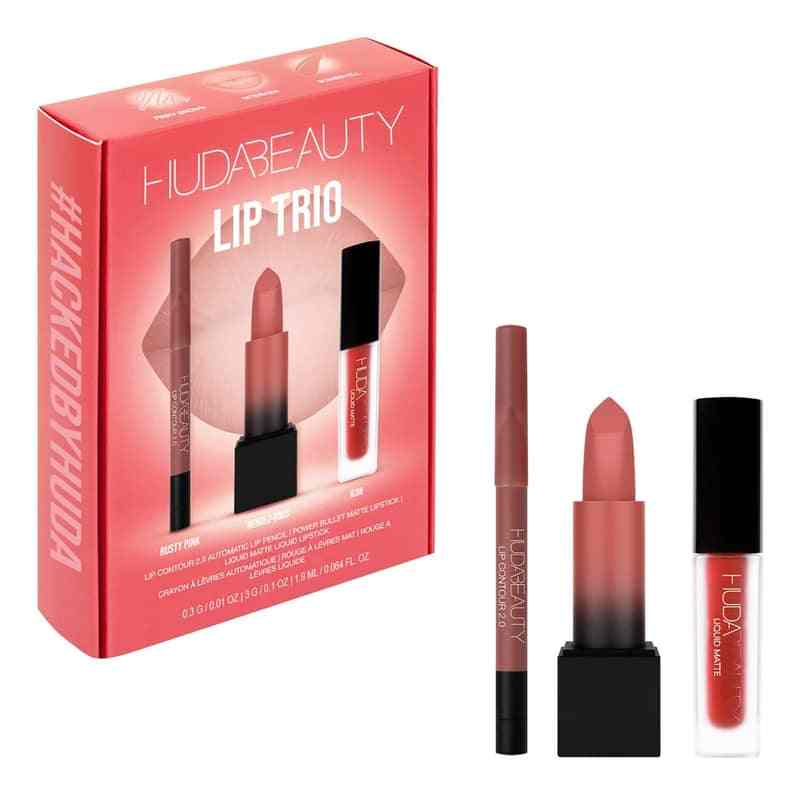 HUDA BEAUTY – The Ultimate Lip Trio – réf Rendez vous