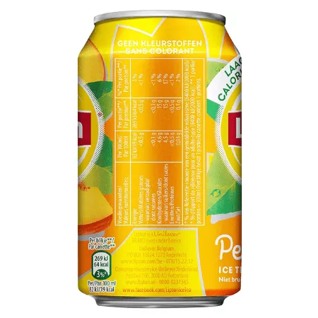 Lipton Ice Tea Peach No Bubbles Blik (24x 33cl) – Image 5