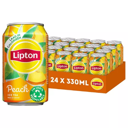 Lipton Ice Tea Peach No Bubbles Blik (24x 33cl) – Image 3
