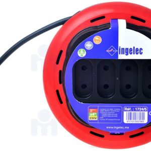 Multiprises Enrouleur Électrique 4 Prises 5m Ingelec