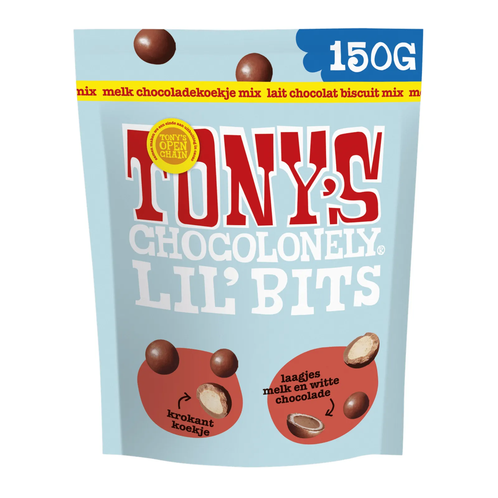 Tony’s Chocolonely Lil’ Bits Chocoladekoekje mix zak (8x 150gr) – Image 2
