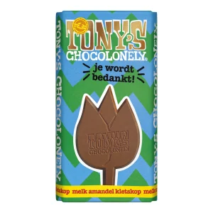 Tony’s Chocolonely Reep Bedankt Melk Amandel Kletskop (15x 180 gr)