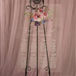 Plan de table Panneau Plexi Fleuri