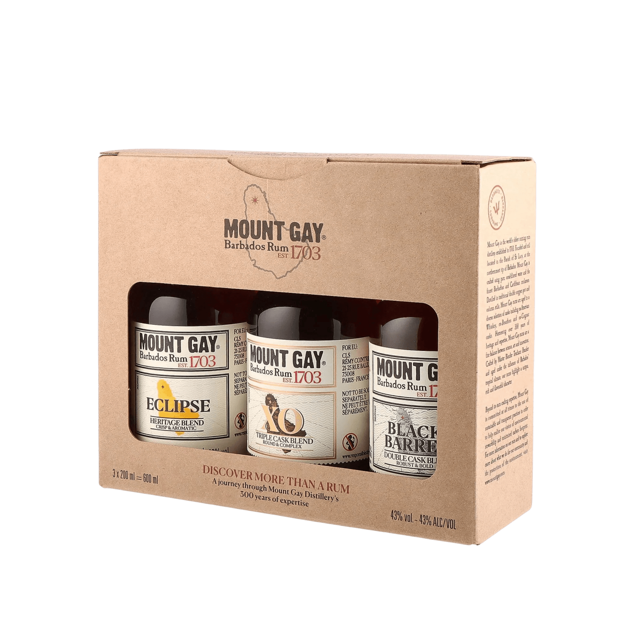 MOUNT GAY, Pack Discovery coffret 3 rhums