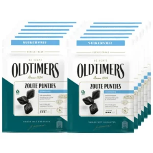 Oldtimers Zoute Puntjes Suikervrij Zakje (12x100gr)
