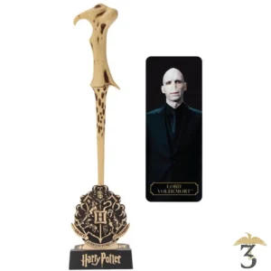 Stylo baguette lord voldemort + socle et marque page lenticulaire