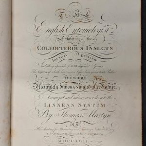 Le insectes anglais de Thomas Martyn, coloriées à la main