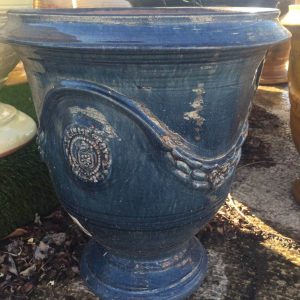 Vase Anduze Cheverny Bleu H38cm