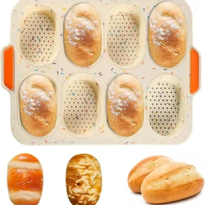 Moule antiadhésif pour 8 petits pains/french sticks