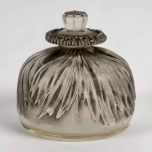 1910 René Lalique – Flacon Pavot Verre Blanc Patiné Gris