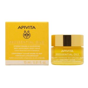 APIVITA BEESSENTIAL OILS STRENGTHENING & NOURISHING SKIN SUPPLEMENT NIGHT BALM 15 ML