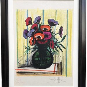 BUFFET Bernard Les anémones Lithographie originale couleurs signée