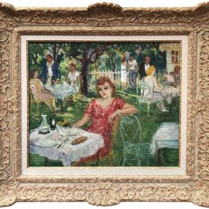 COSSON Marcel Peinture 20è Le déjeuner à la campagne Huile Panneau Signée Certificat d’Authenticité
