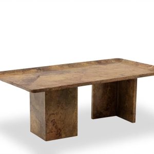 Table basse rectangulaire en marbre Sarrancolin. Travail contemporain LS65421228