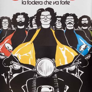 Affiche Originale, René Gruau, Bemberg, Mode, Textile, Tissu, Veste, Doublure, Couture, Motos, Bécane, Deux Roues, Motard, Biker, Pilote, 1975