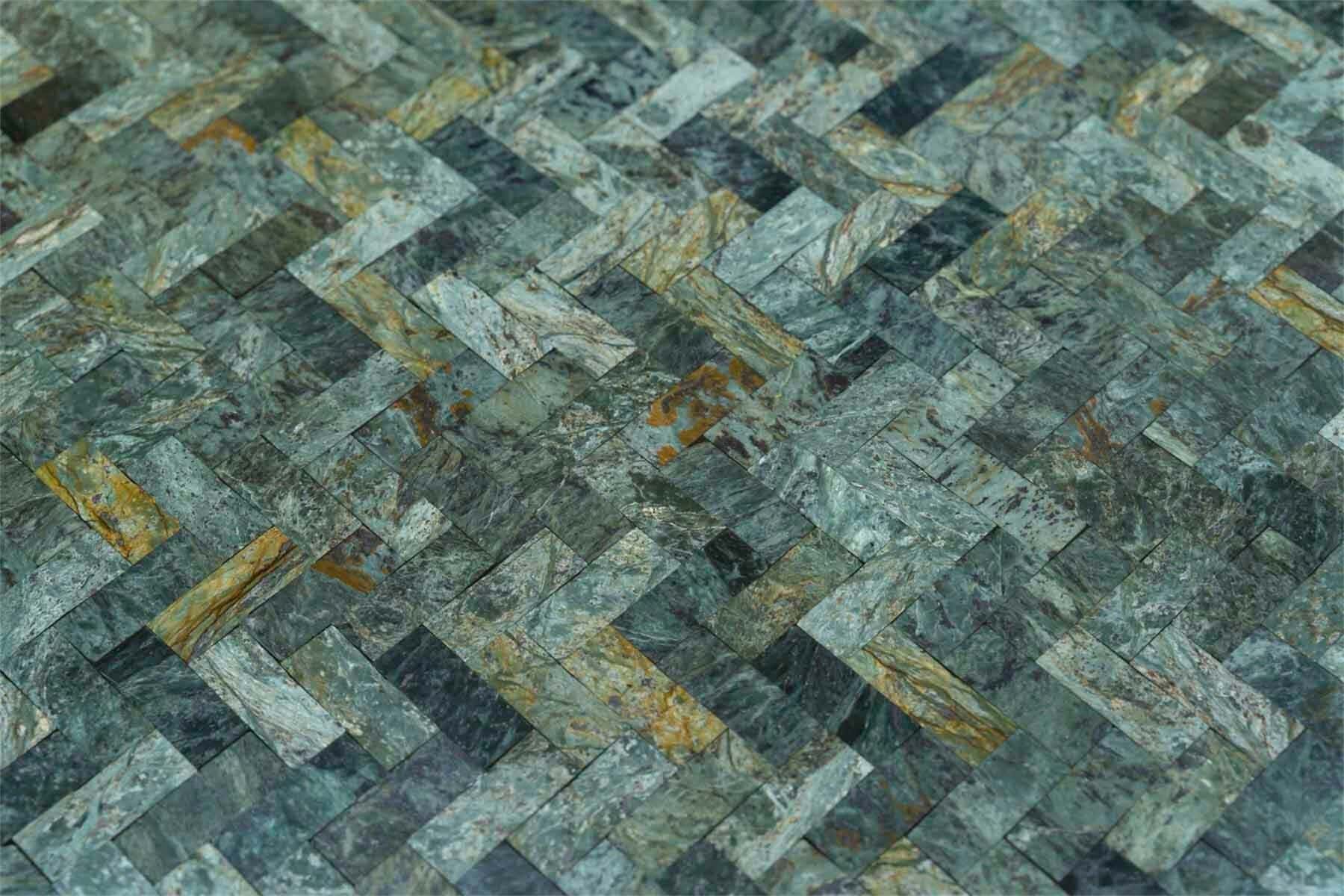 Paire de tables basses en marqueterie de marbre vert, années 1970 – Image 5