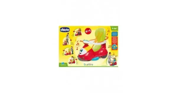 CHICCO Gioco Quattro Rosso, Macchinina Cavalcabile Evolutiva, 1 Pezzo, Modalità Dondolo, Spingi e Vai – Image 2