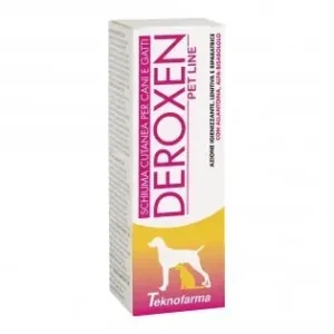 Deroxen Pet Line Schiuma Cutanea 100ml – Schiuma Detergente per la Cura della Pelle dei Cani e Gatti