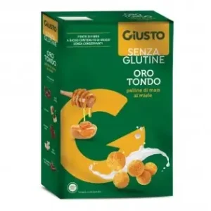 Giusto Senza Glutine Oro Tondo Palline Di Mais Al Miele 250g – Snack Croccanti e Sani a Basso Contenuto di Grassi