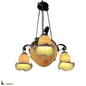 Suspension en verre et métal, diam. 45 cm x haut. 61 cm, (Mi XXe)