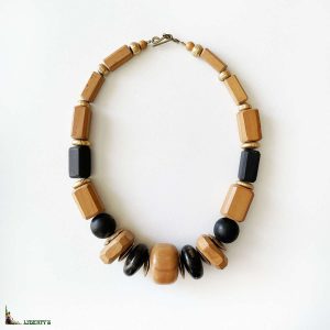 Collier bois et métal doré de Ferraggioli, larg. 48 cm, (1970-1980)