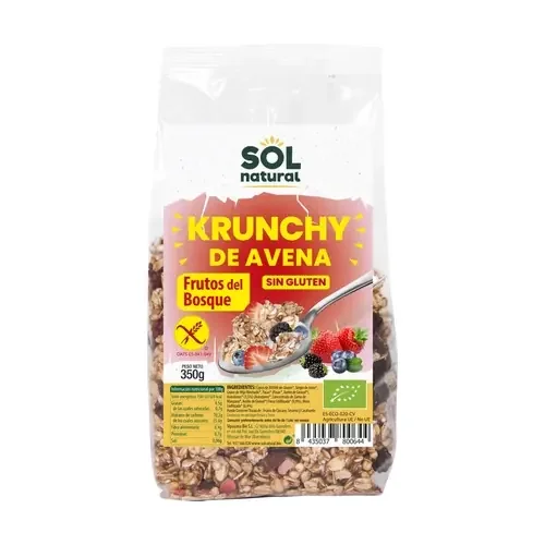 Muesli di avena croccante senza glutine con frutti di bosco biologici