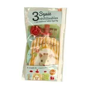 Set di 3 sacche di alimentazione riutilizzabili + 1 boccaglio ergonomico in silicone
