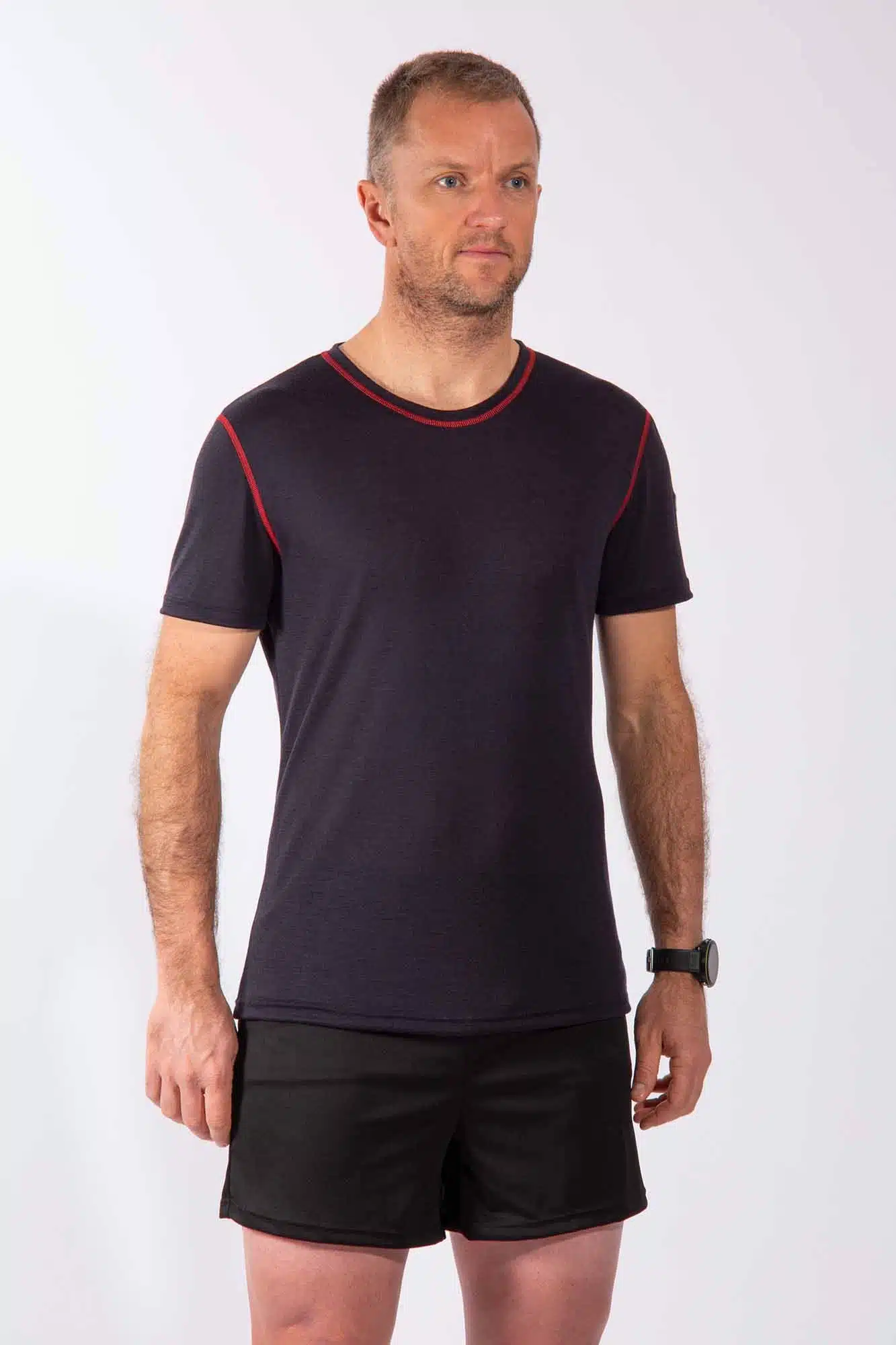 T-shirt en laine mérinos manches courtes – Temps chaud – Bleu nuit – Homme – OGARUN – Image 7
