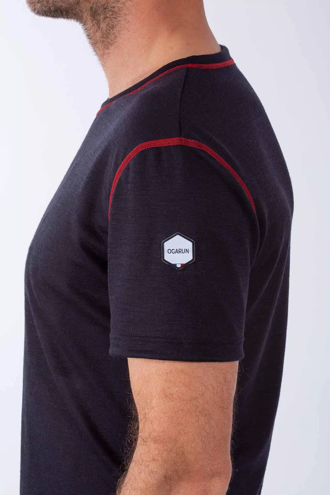 T-shirt en laine mérinos manches courtes – Temps chaud – Bleu nuit – Homme – OGARUN – Image 9